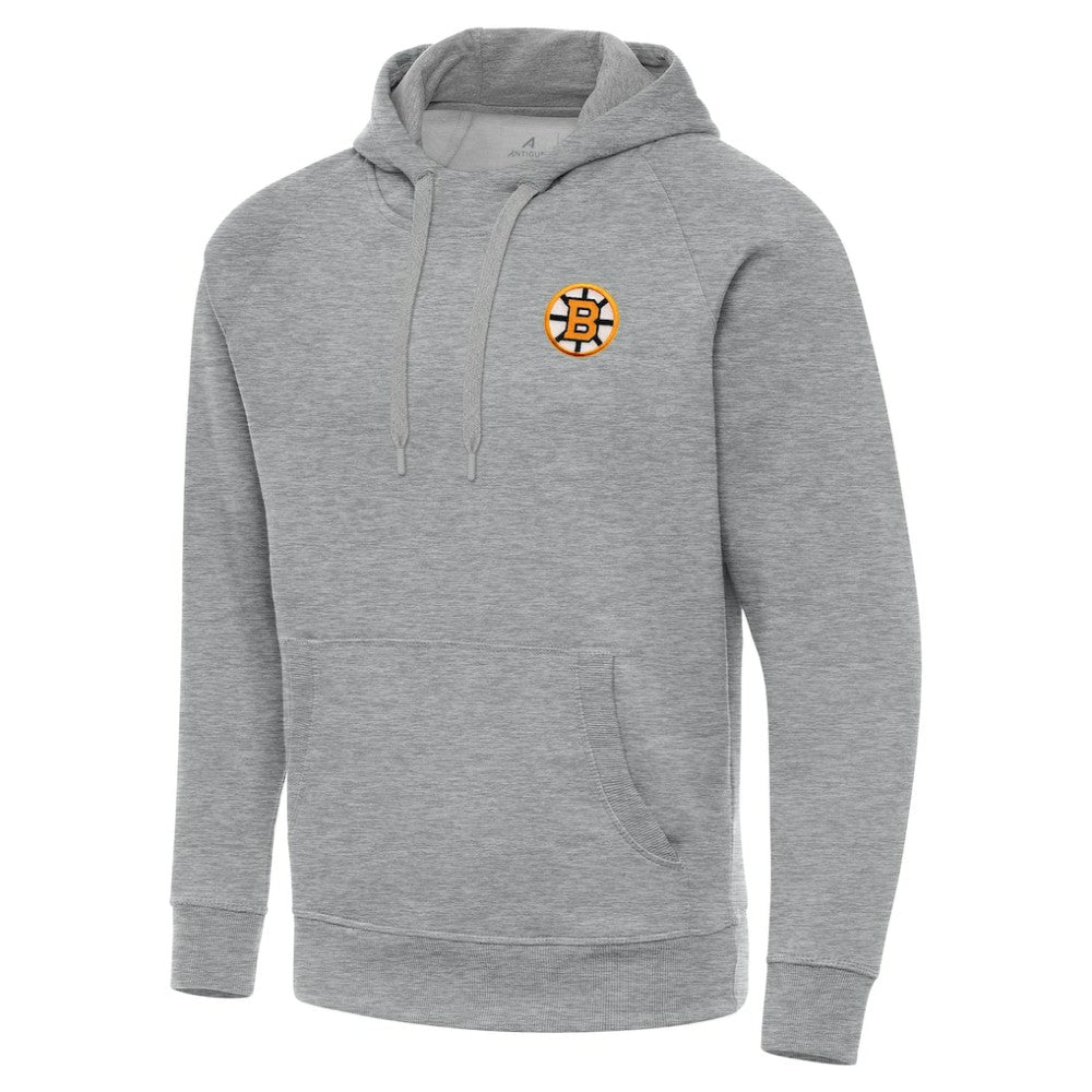 Boston Bruins Antigua Victory Tall Pullover Hoodie - Heather Gray | US 203362229