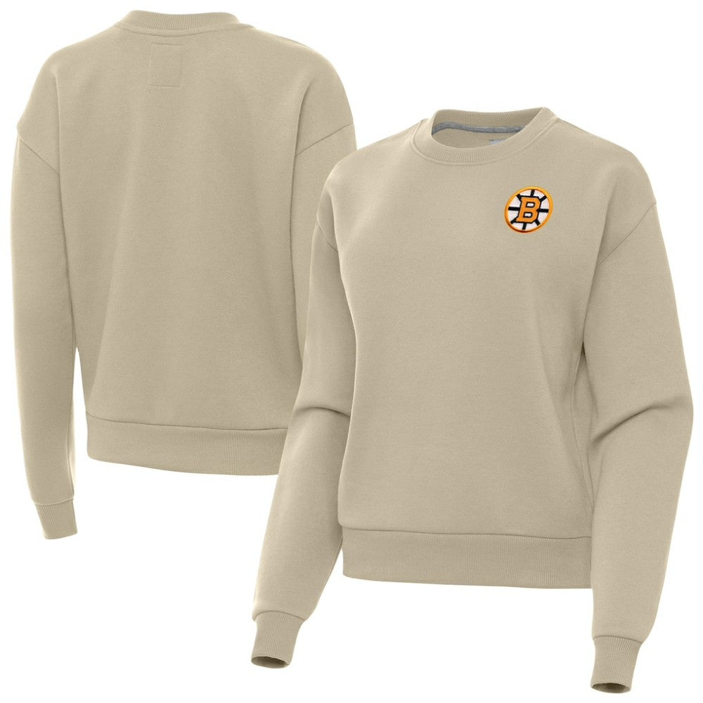 Boston Bruins Antigua Women's Victory Pullover Sweatshirt - Khaki | US 203362231