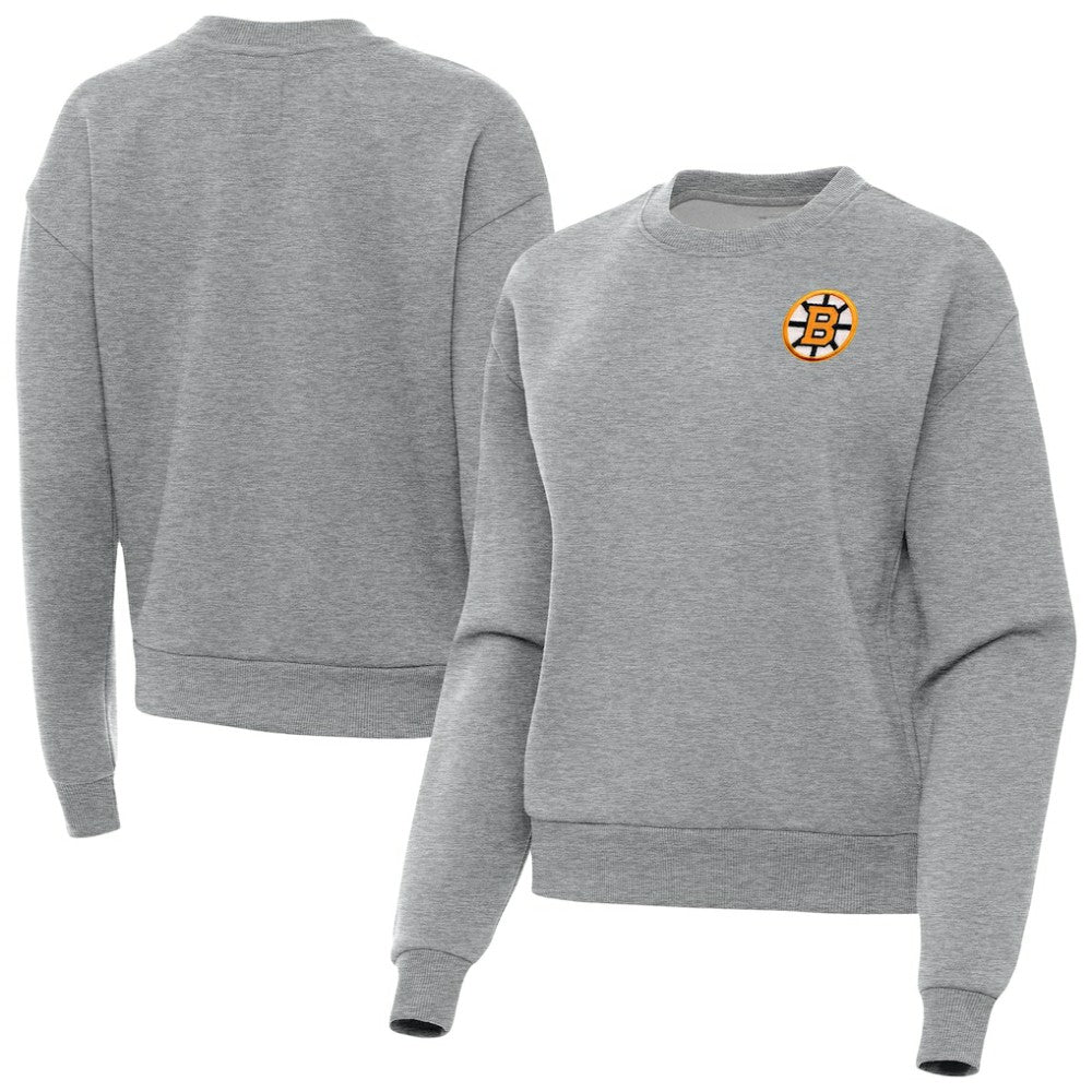 Boston Bruins Antigua Women's Victory Pullover Sweatshirt - Heather Gray | US 203362235