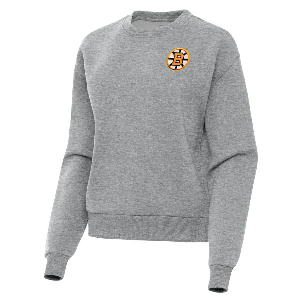 Boston Bruins Antigua Women's Victory Pullover Sweatshirt - Heather Gray | US 203362235