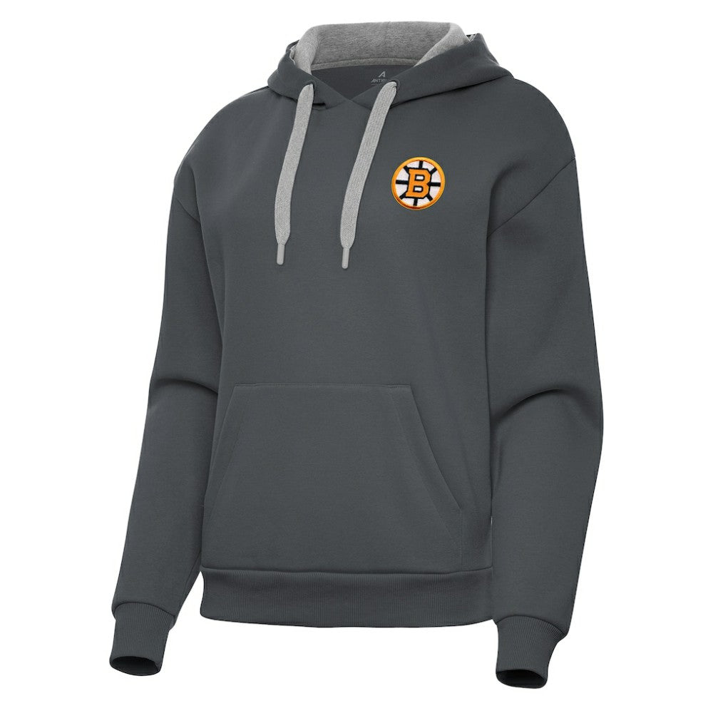 Boston Bruins Antigua Women's Victory Pullover Hoodie - Charcoal | US 203362240