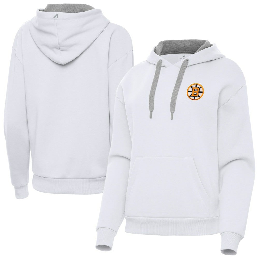 Boston Bruins Antigua Women's Victory Pullover Hoodie - White | US 203362241