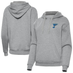 St. Louis Blues Antigua Women's Victory Pullover Hoodie - Heather Gray | US 203362243