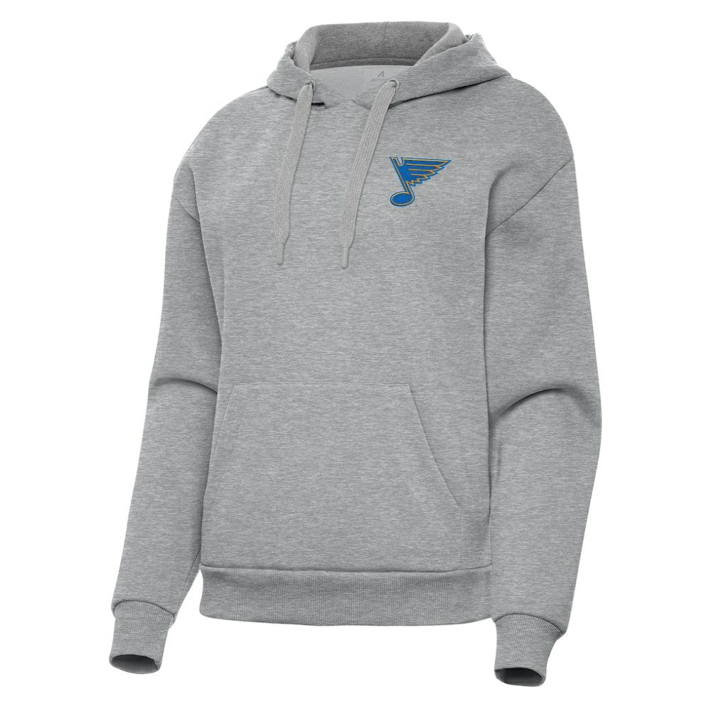 St. Louis Blues Antigua Women's Victory Pullover Hoodie - Heather Gray | US 203362243