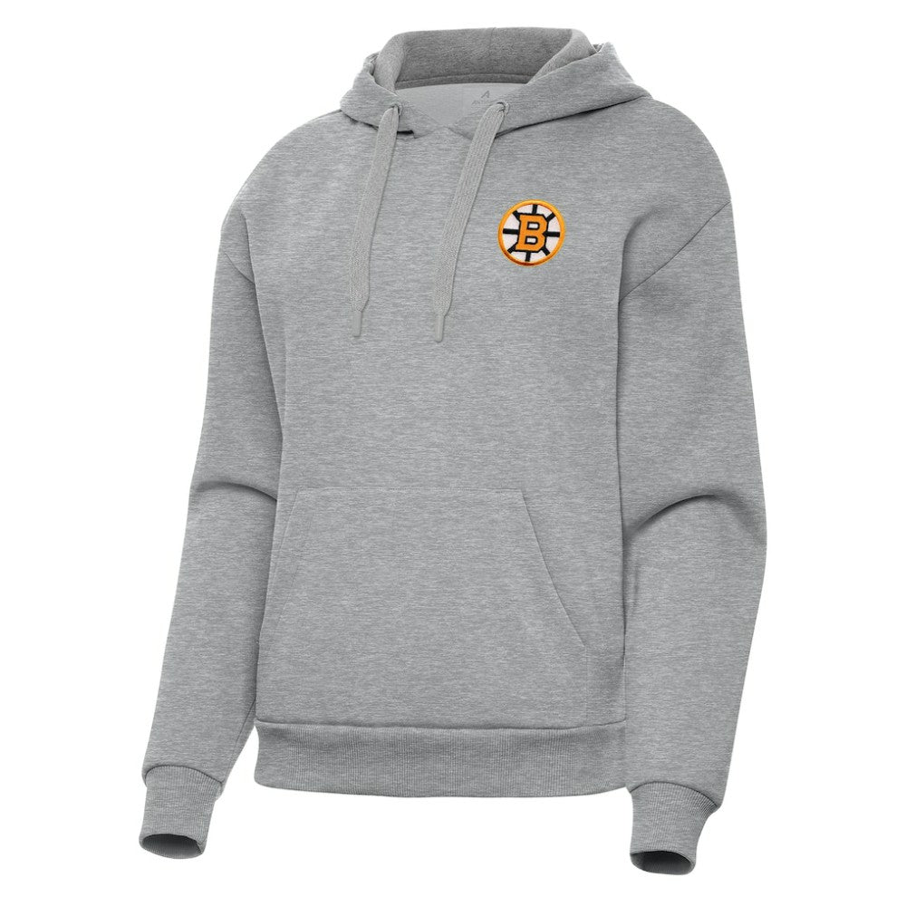 Boston Bruins Antigua Women's Victory Pullover Hoodie - Heather Gray | US 203362244