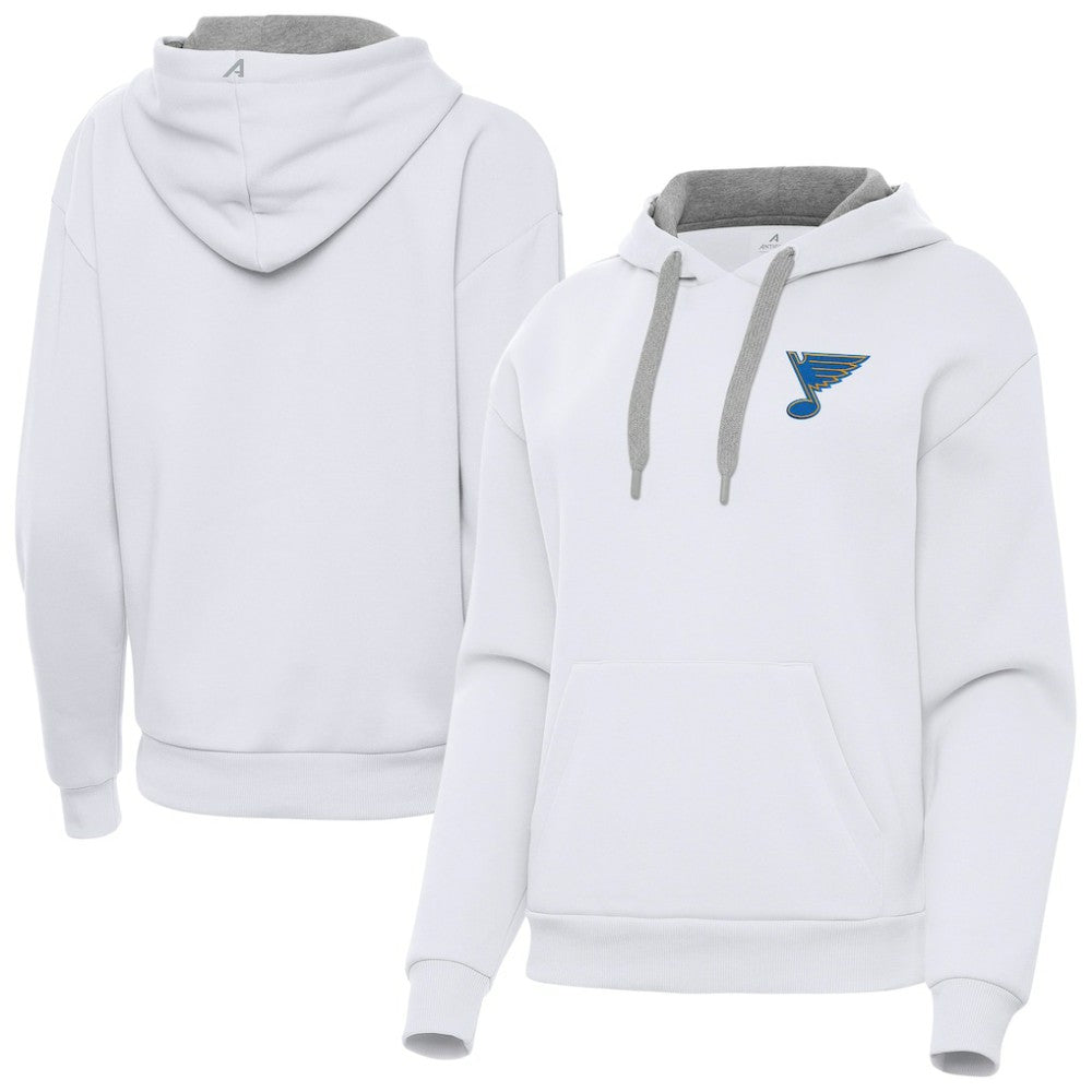 St. Louis Blues Antigua Women's Victory Pullover Hoodie - White | US 203362247