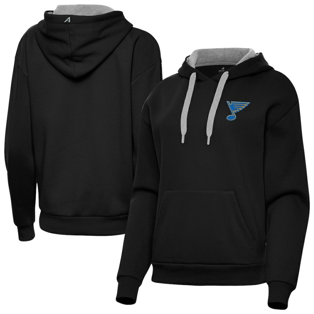 St. Louis Blues Antigua Women's Victory Pullover Hoodie - Black | US 203362248