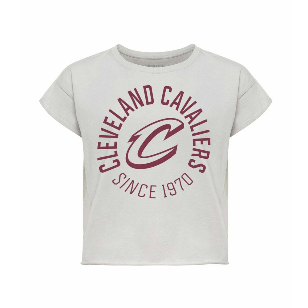 Cleveland Cavaliers Sportiqe Women's Cropped Genuine Issue Collection Alana T-Shirt Gray