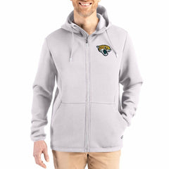 Jacksonville Jaguars Cutter & Buck Roam Epic Comfort Recycled Full-Zip Hoodie Jacket - Gray Hoodies