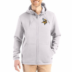 Minnesota Vikings Cutter & Buck Roam Epic Comfort Recycled Full-Zip Hoodie Jacket - Gray Hoodies