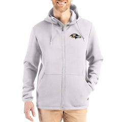 Baltimore Ravens Cutter & Buck Roam Epic Comfort Recycled Full-Zip Hoodie Jacket - Gray Hoodies