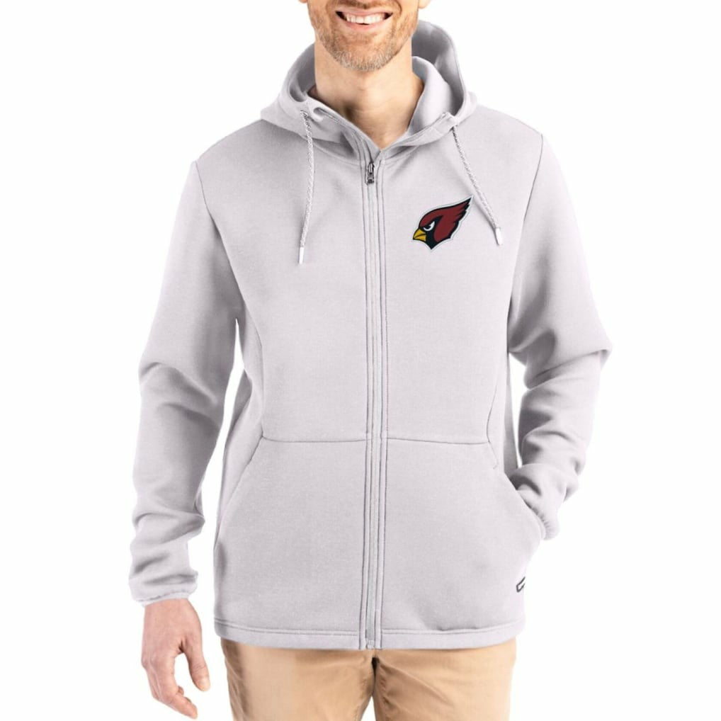 Arizona Cardinals Cutter & Buck Roam Epic Comfort Recycled Full-Zip Hoodie Jacket - Gray Hoodies