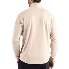 Miami Dolphins Cutter & Buck Adapt Eco Knit Hybrid Recycled Quarter-Zip Jacket - Light Brown Jackets