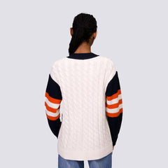 San Francisco Giants Lusso Women's Shyla Knit V-Neck Full-Zip Sweater - Black/White
