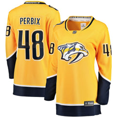 Nick Perbix Nashville Predators Fanatics Women's Home Breakaway Jersey - Gold | US 203364003