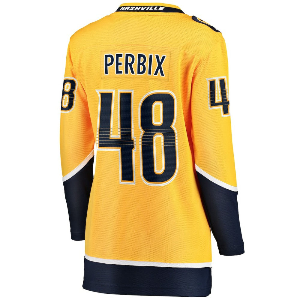 Nick Perbix Nashville Predators Fanatics Women's Home Breakaway Jersey - Gold | US 203364003