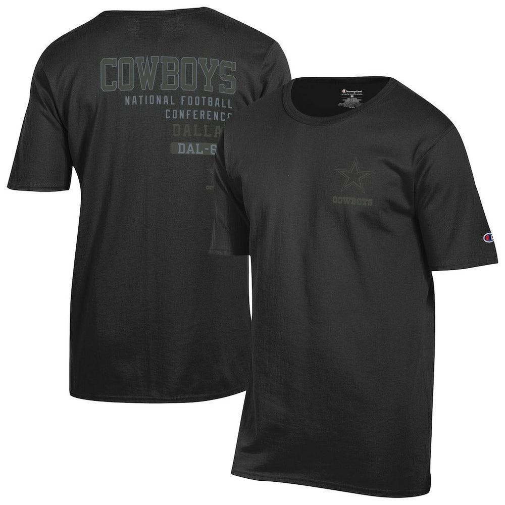 Dallas Cowboys Champion Tonal Logo T-Shirt - Black T-shirts