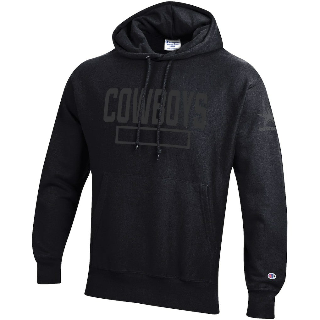 Dallas Cowboys Champion Tonal Reverse Weave Fleece Hoodie - Black Hoodies
