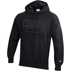 Dallas Cowboys Champion Tonal Reverse Weave Fleece Hoodie - Black Hoodies
