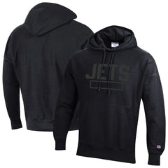 New York Jets Champion Tonal Reverse Weave Fleece Hoodie - Black Hoodies