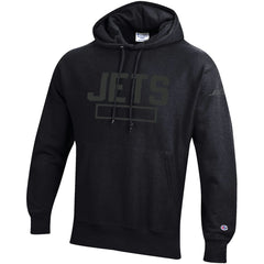 New York Jets Champion Tonal Reverse Weave Fleece Hoodie - Black Hoodies