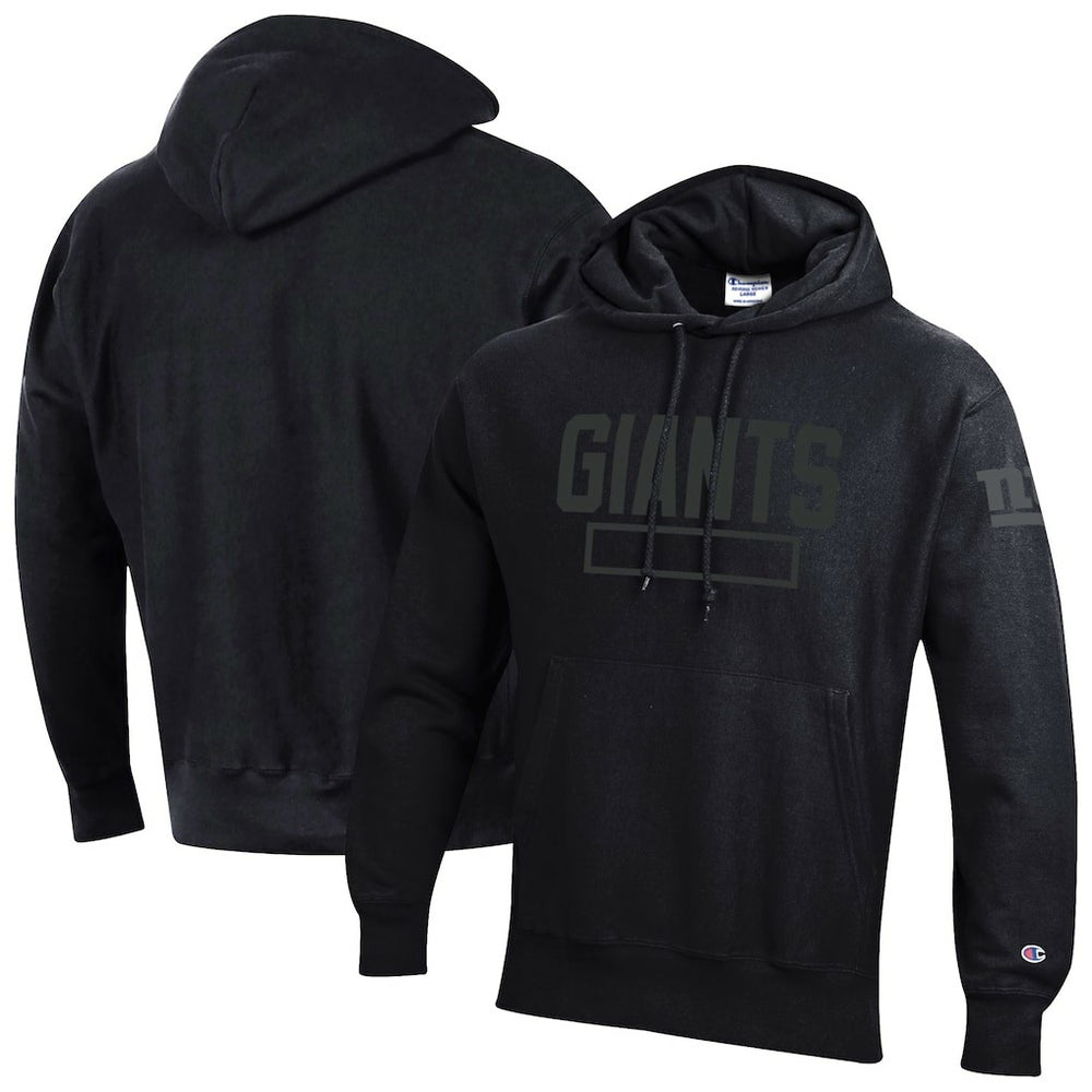 New York Giants Champion Tonal Reverse Weave Fleece Hoodie - Black Hoodies