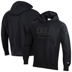 Philadelphia Eagles Champion Tonal Reverse Weave Fleece Hoodie - Black Hoodies