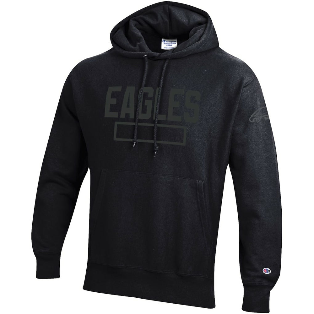 Philadelphia Eagles Champion Tonal Reverse Weave Fleece Hoodie - Black Hoodies