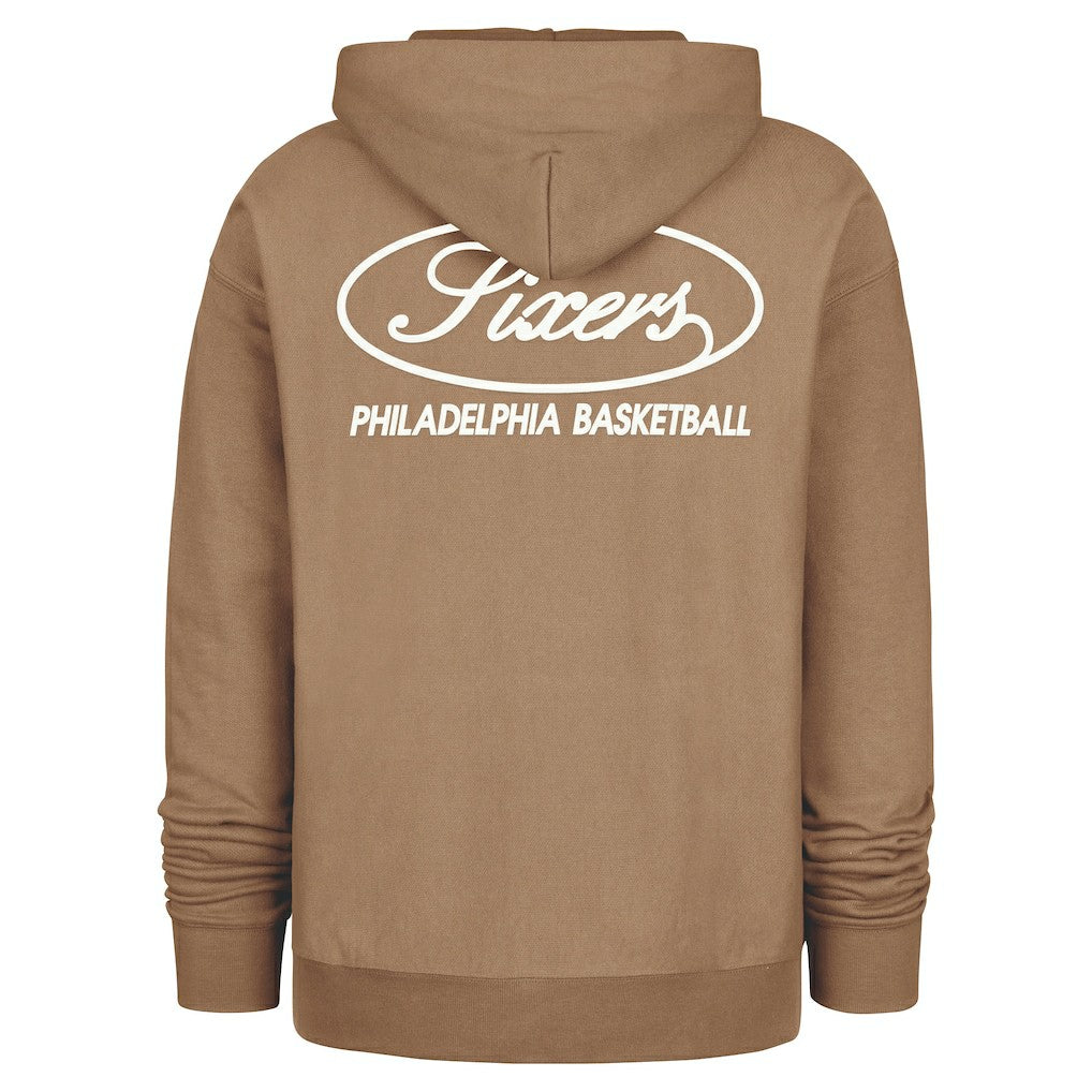 Philadelphia 76ers '47 Triple Double Foundation Premium Hoodie Sweatshirt Khaki - 47 brand