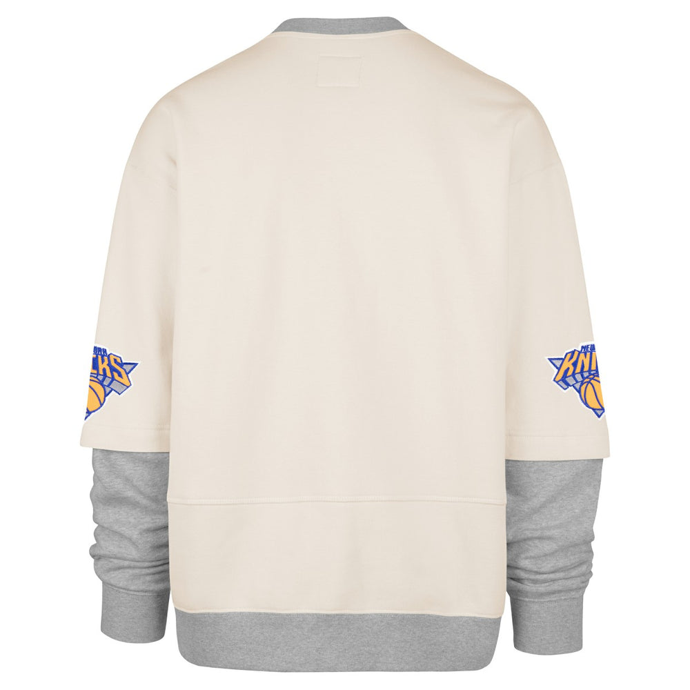 New York Knicks '47 Crossover Collection Trifecta Double Layered Fleece Sweatshirt Cream - 47 brand outlet