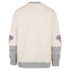 New York Knicks '47 Crossover Collection Trifecta Double Layered Fleece Sweatshirt Cream - 47 brand outlet