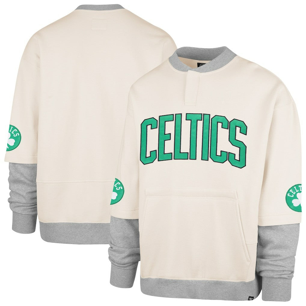 Boston Celtics '47 Crossover Collection Trifecta Double Layered Fleece Sweatshirt Cream - 47 brand