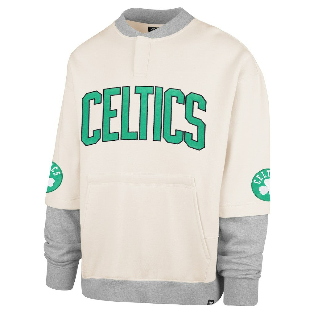 Boston Celtics '47 Crossover Collection Trifecta Double Layered Fleece Sweatshirt Cream - 47 brand
