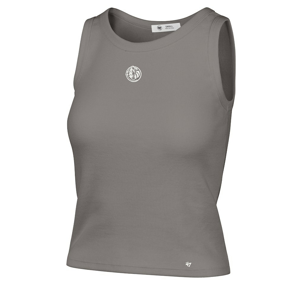 Dallas Mavericks '47 Women's Cropped Skyhook Baby Rib Tank Gray - 47 brand