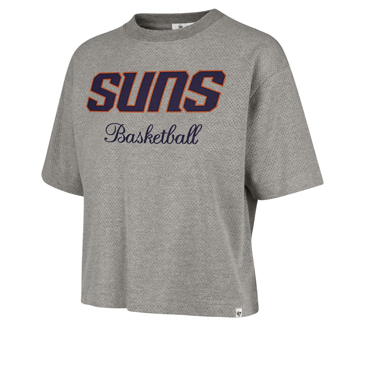 Phoenix Suns '47 Women's Pivot Drop Needle Cropped T-Shirt Gray - 47 brand outlet