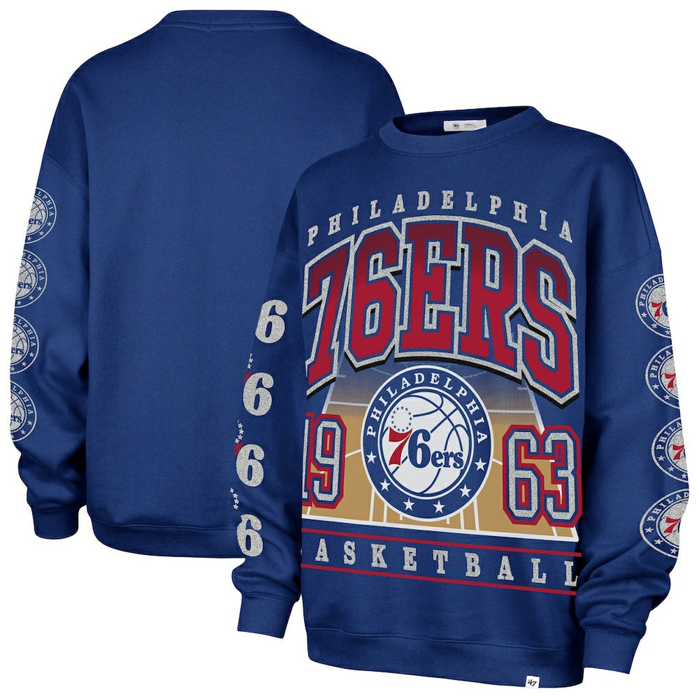 Philadelphia 76ers '47 Women's Go Big Oversized Sweatshirt Royal - 47 brand