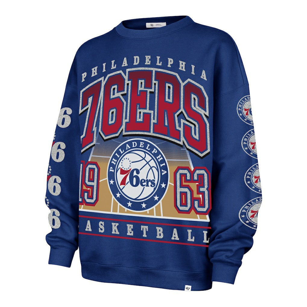 Philadelphia 76ers '47 Women's Go Big Oversized Sweatshirt Royal - 47 brand