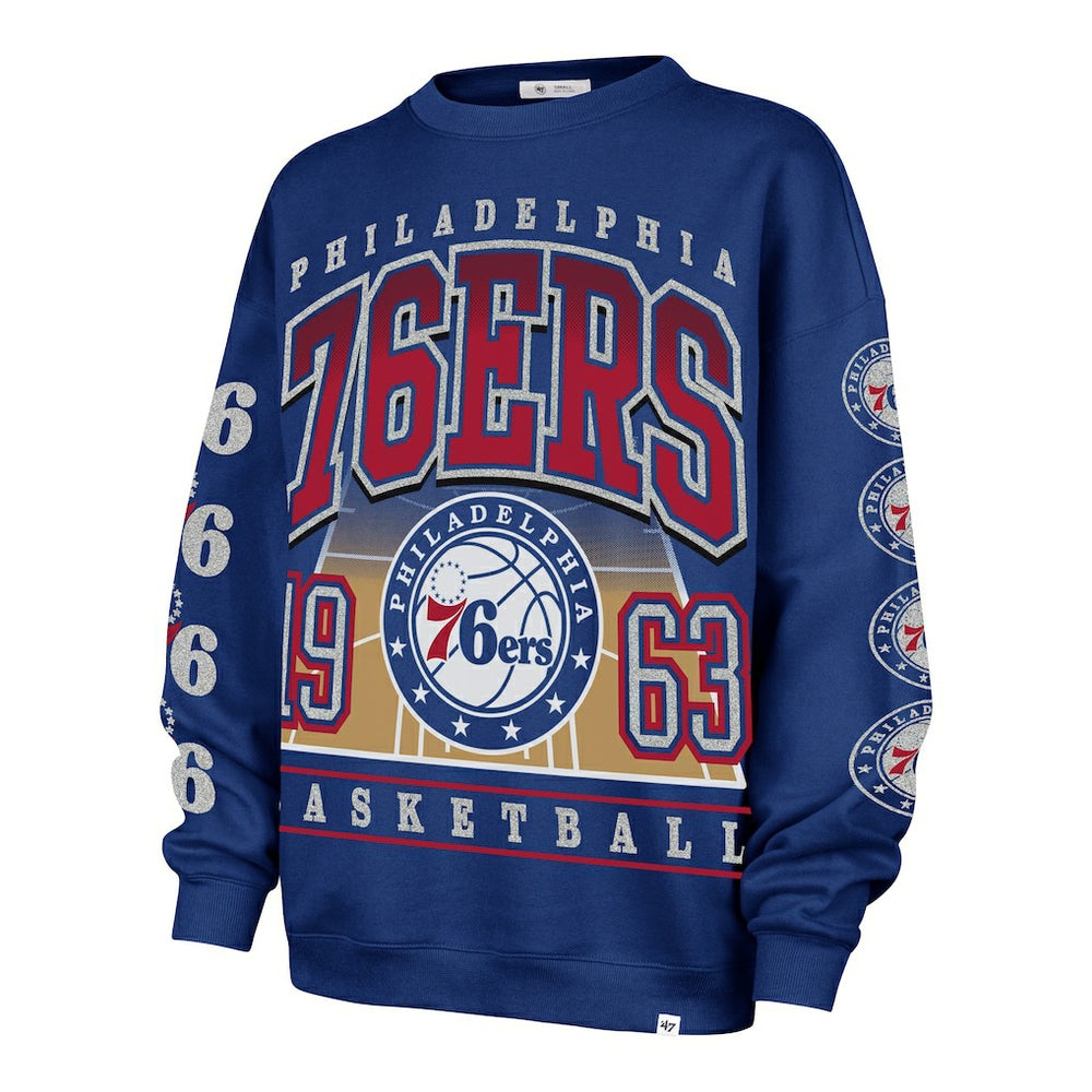 Philadelphia 76ers '47 Women's Go Big Oversized Sweatshirt Royal - 47 brand