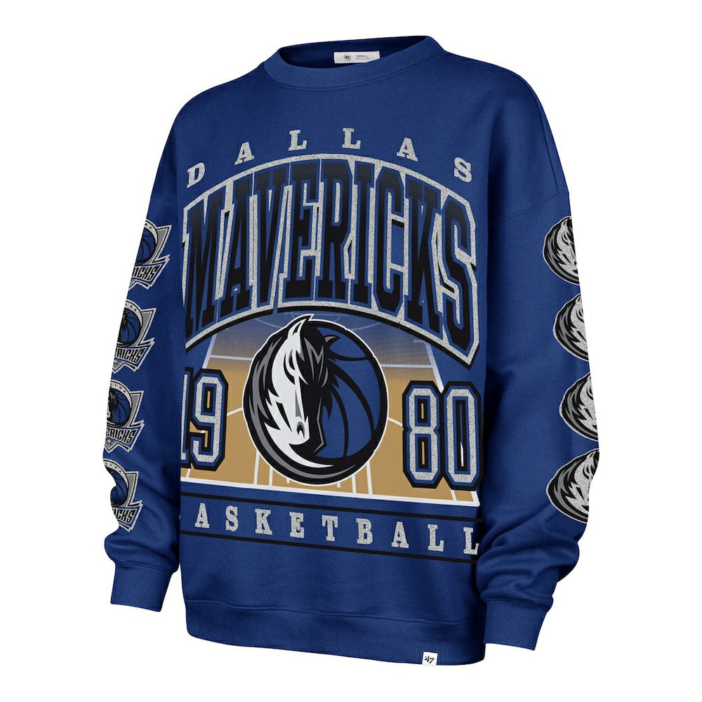 Dallas Mavericks '47 Women's Go Big Oversized Sweatshirt Blue - 47 brand outlet