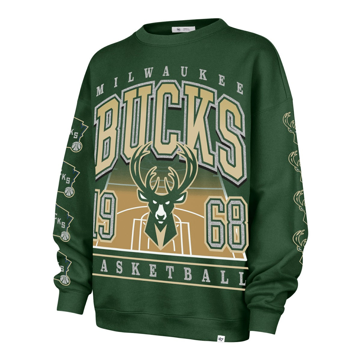 Milwaukee Bucks '47 Women's Go Big Oversized Sweatshirt Hunter Green - 47 brand