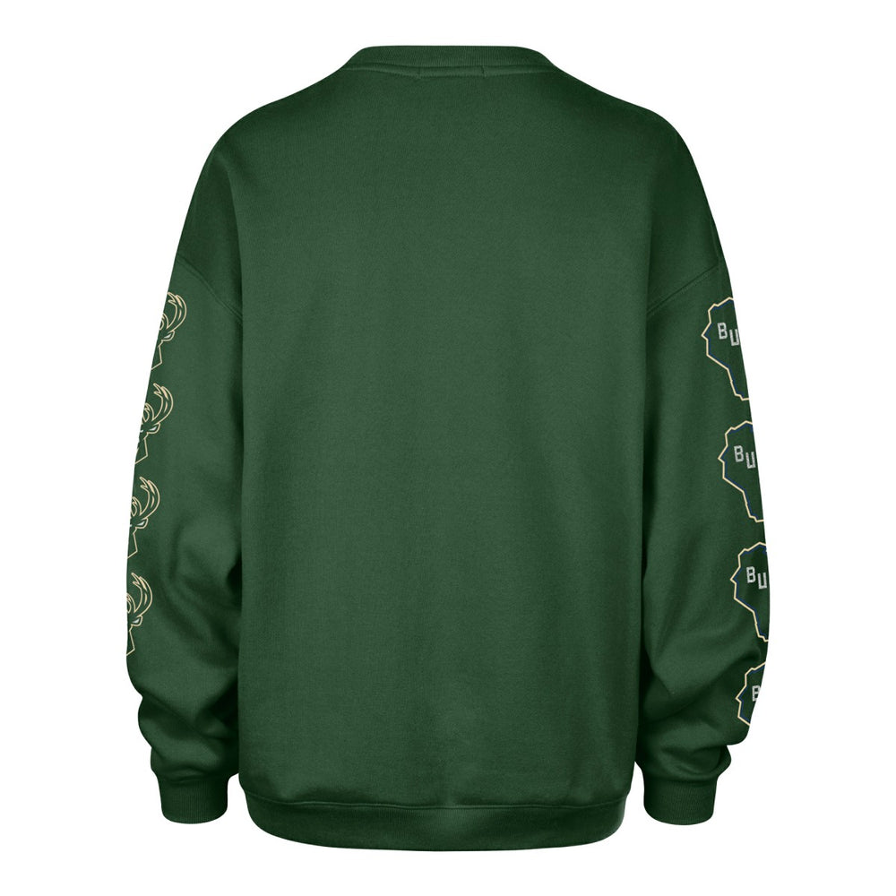 Milwaukee Bucks '47 Women's Go Big Oversized Sweatshirt Hunter Green - 47 brand