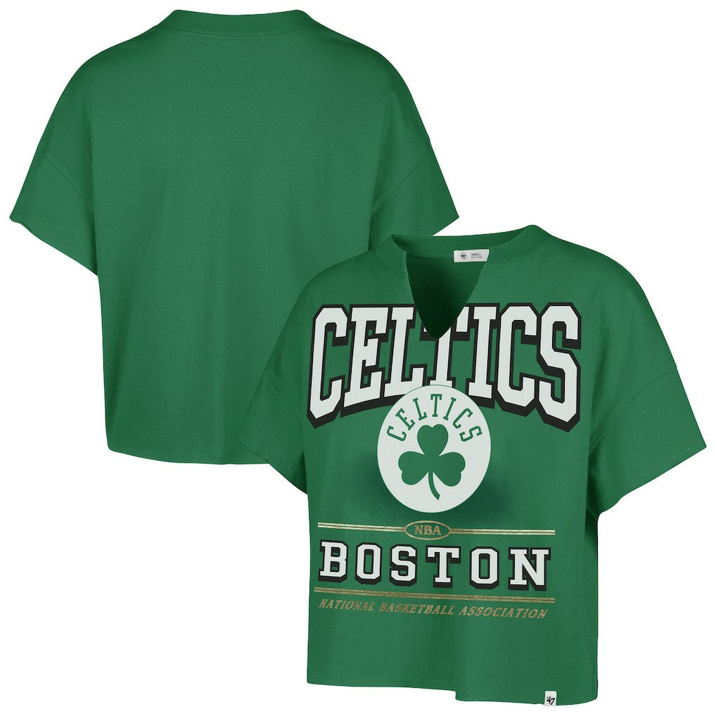 Boston Celtics '47 Women's Elation Oversized Notch Neck T-Shirt Kelly Green - 47 brand