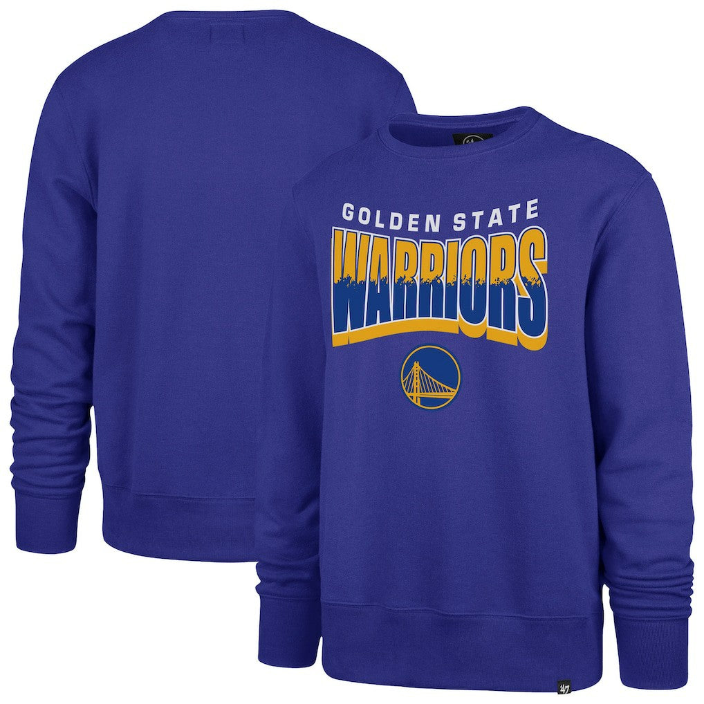 Golden State Warriors '47 Unisex Brush By Headline Crewneck Sweatshirt Royal - 47 brand outlet