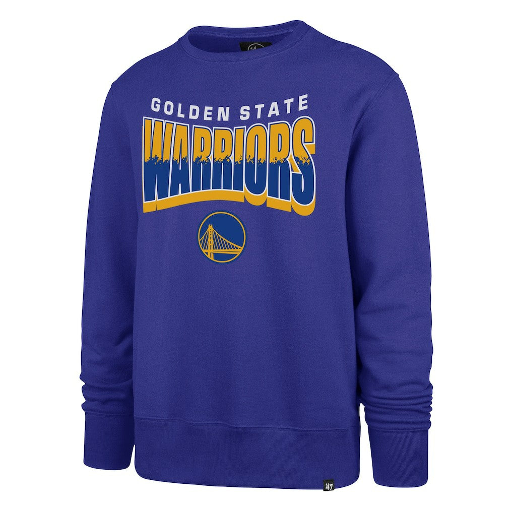 Golden State Warriors '47 Unisex Brush By Headline Crewneck Sweatshirt Royal - 47 brand outlet