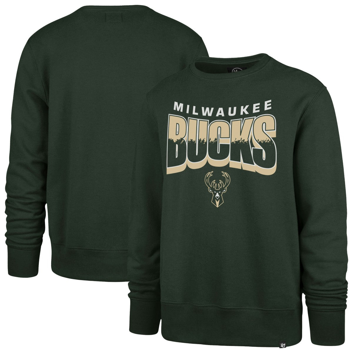Milwaukee Bucks '47 Unisex Brush By Headline Crewneck Sweatshirt Hunter Green - 47 brand outlet