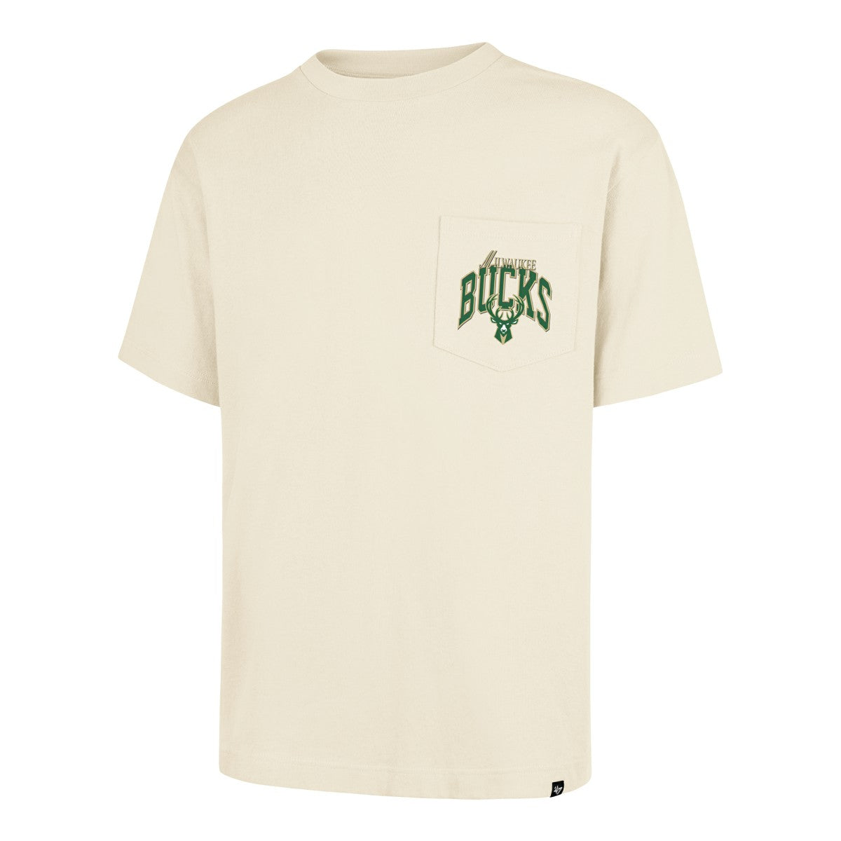 Milwaukee Bucks '47 Unisex Crossover Collection Foundation Pocket T-Shirt Cream - 47 brand