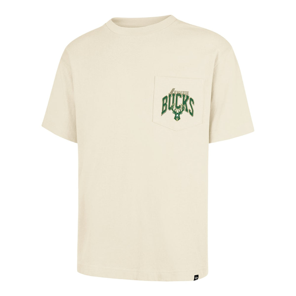 Milwaukee Bucks '47 Unisex Crossover Collection Foundation Pocket T-Shirt Cream - 47 brand