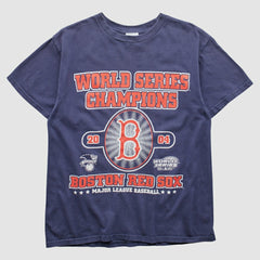 Boston Red Sox Dynasty 2004 T-Shirt - Navy - Vintage T-shirts