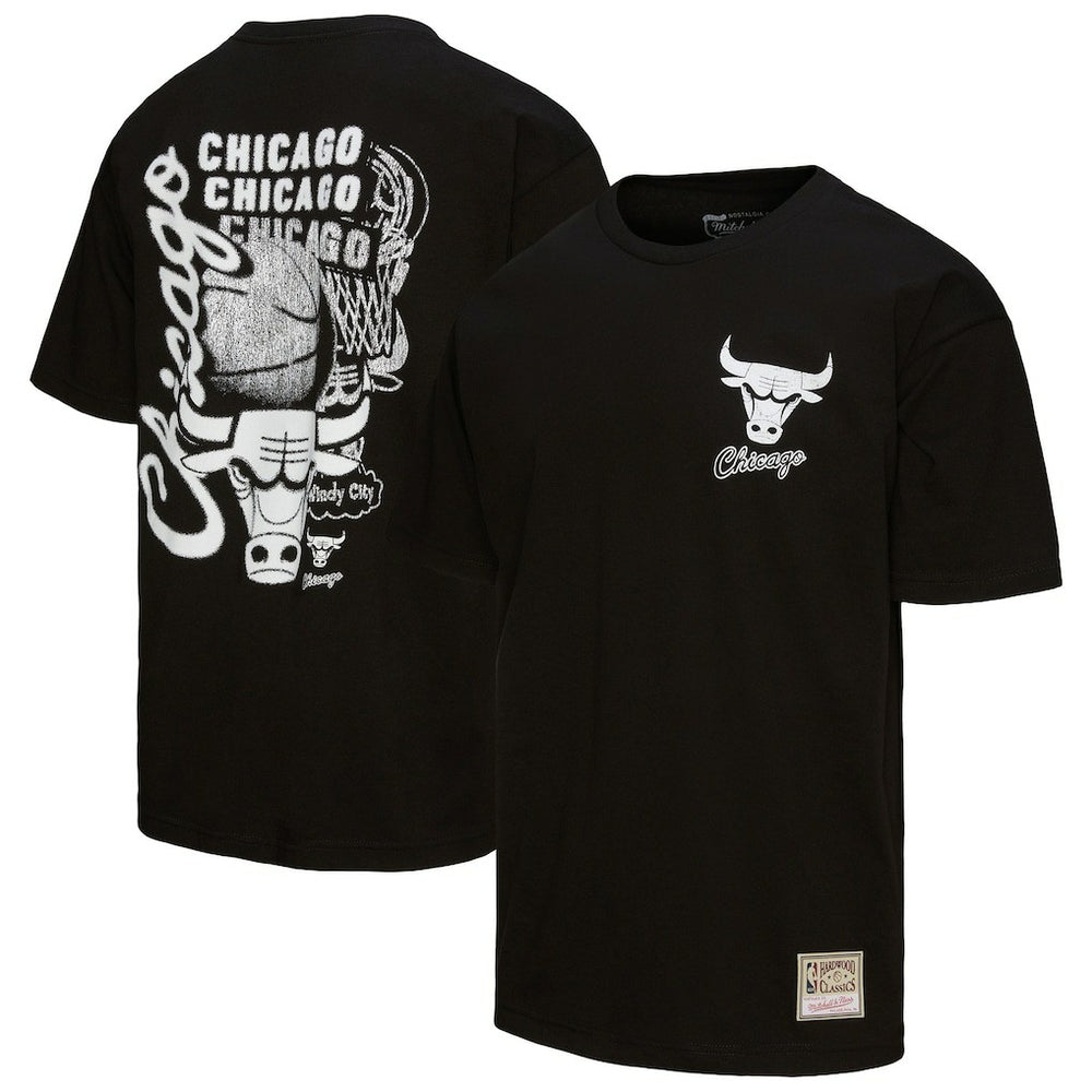 Chicago Bulls Hardwood Classics Overlap T-Shirt Black - Mitchell & Ness outlet