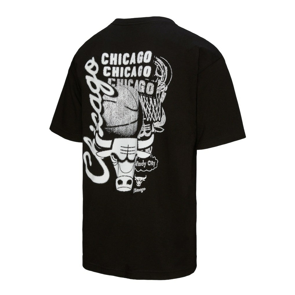 Chicago Bulls Hardwood Classics Overlap T-Shirt Black - Mitchell & Ness outlet
